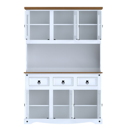 Modular Cristalero 6P+3C Línea Naturale Blanco/Roble