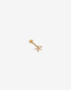 Bijouterie Vs Strass Piercing De Titanio Con Flor Strass - Dorado