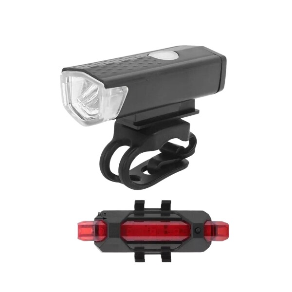 Kit Luces Led Delantera Y Trasera Bicicleta Recargable Usb Color Negro Imback Kit Luces Led Delantera Y Trasera Bicicleta Recargable Usb Color Negro Imback