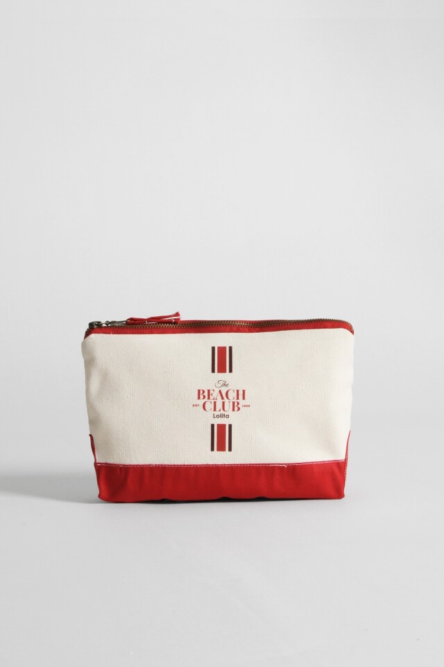 Necessaire rayado The Beach Club rojo