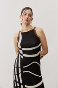 Vestido Ola NEGRO Y CRUDO