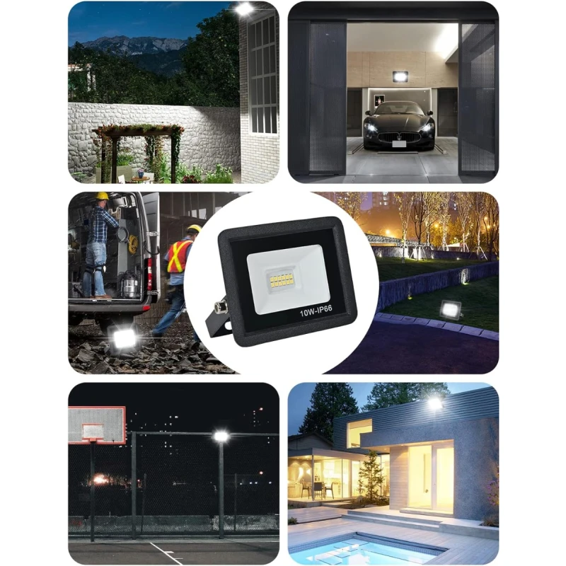 Reflector Foco Led 10w Luz Fria Exterior Ip66 Negro