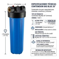 Contenedor BIG BLUE Para Filtro De Agua 20" por 4" de ancho Contenedor BIG BLUE Para Filtro De Agua 20" por 4" de ancho