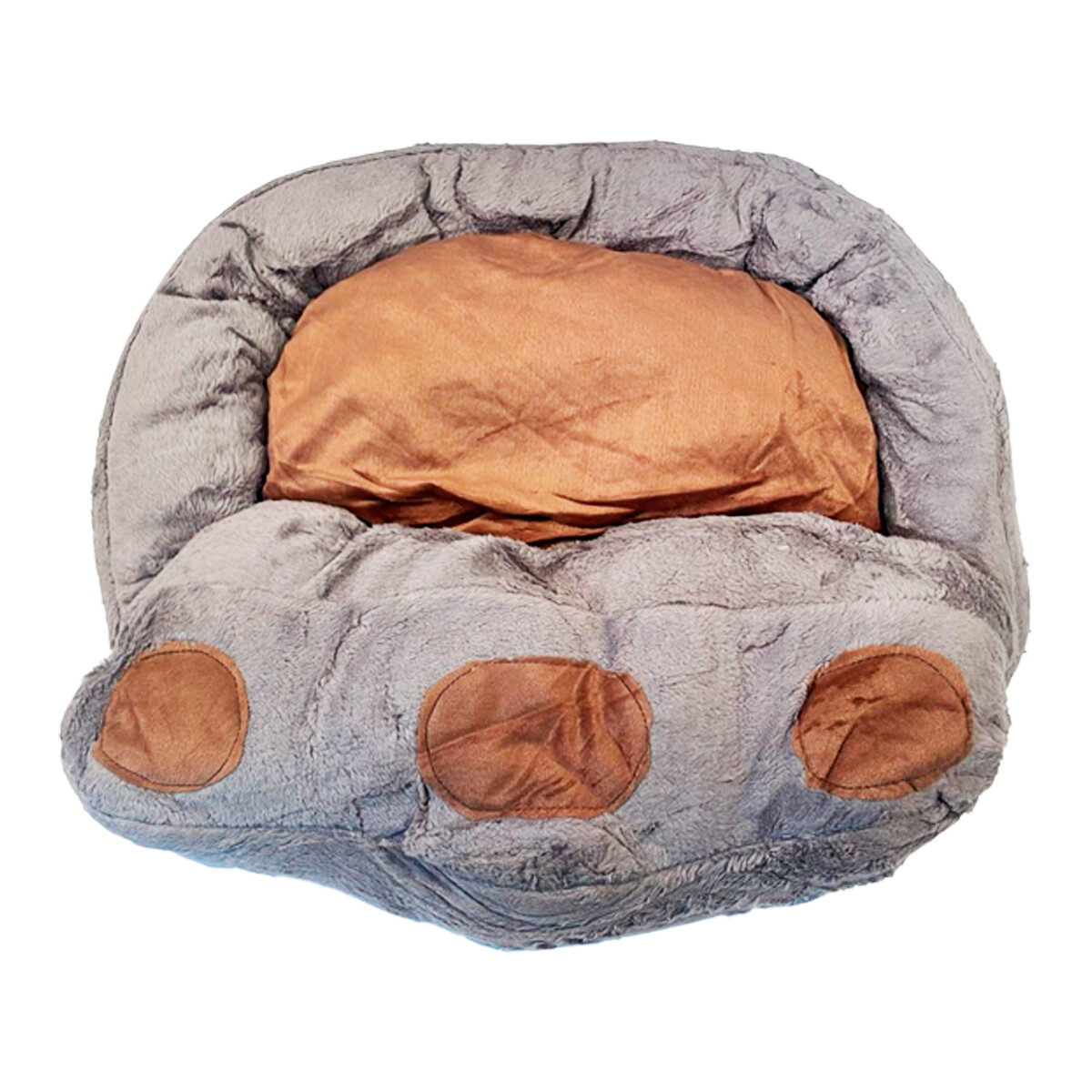 Cama Colchon Confort Huella Perro Gatos Mascota - Color gris 