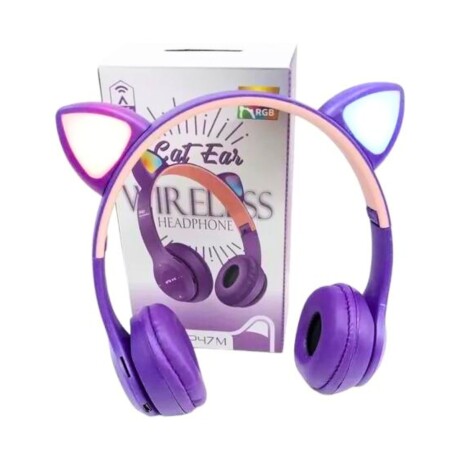 Auriculares Infantiles Orejitas con Luces VIOLETA