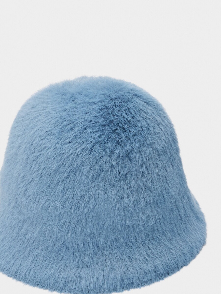 Sombrero Bucket Efecto Pelo azul