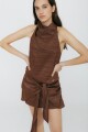 TOP HALTER LUREX Chocolate