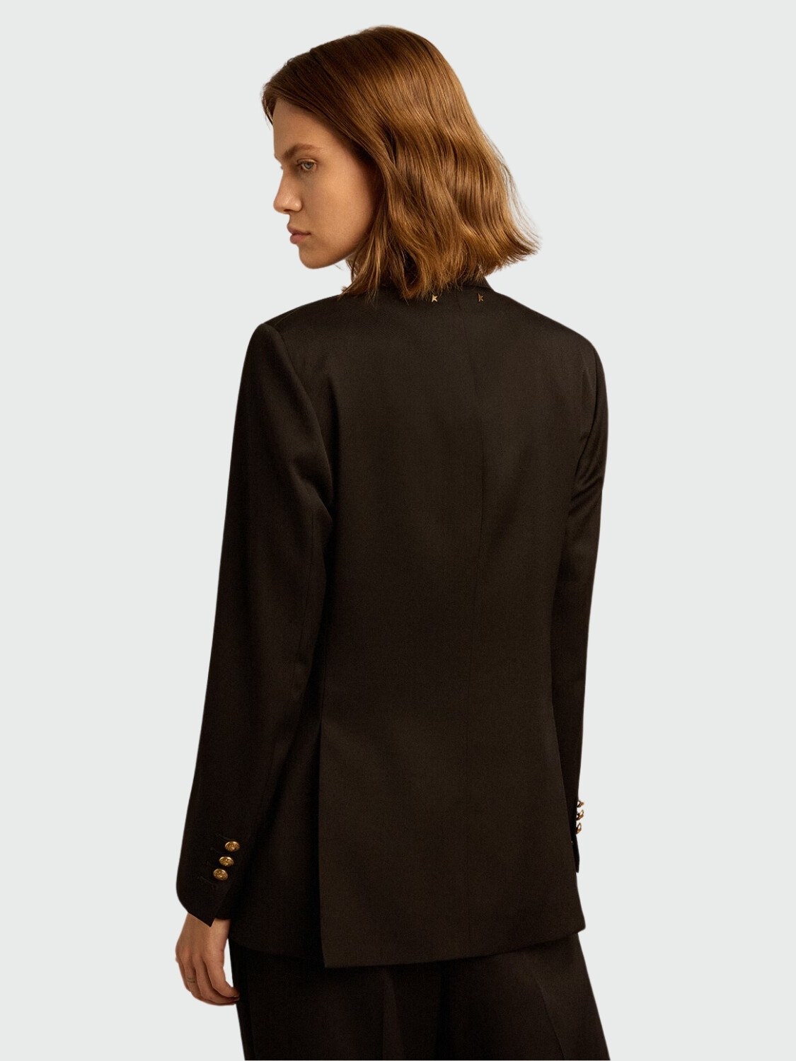 Golden Goose- Blazer cruzado de lana virgen con botones Negro