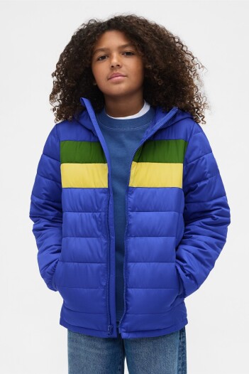 Campera Puffer Logo Gap Niño Royal Gem
