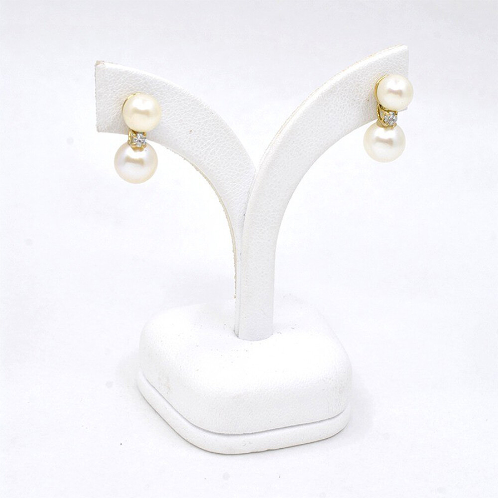 Caravanas En Oro 18K, Perlas Y Zirconias Caravanas En Oro 18K, Perlas Y Zirconias