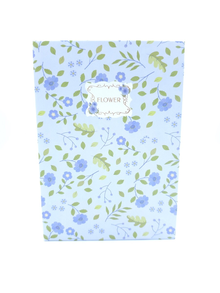 Cuaderno floreado A6 - celeste 