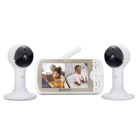 Pack baby call monitor de bebés x2 cámaras motorola vm65 5.0' wi-fi White