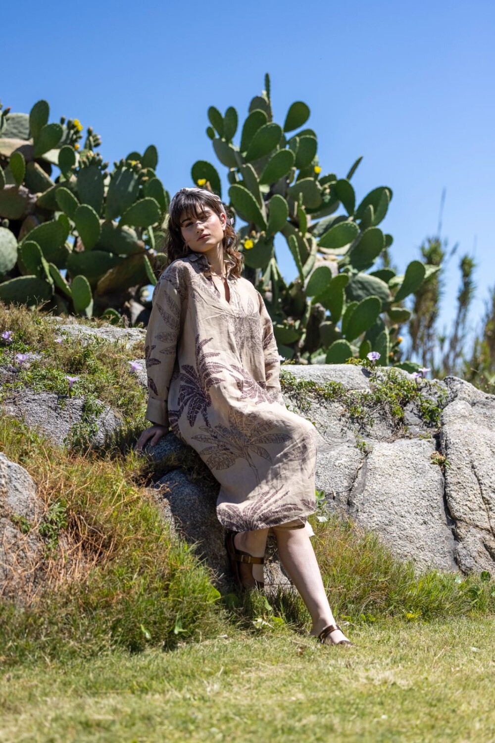 VESTIDO LINO LUMBRE BEIGE