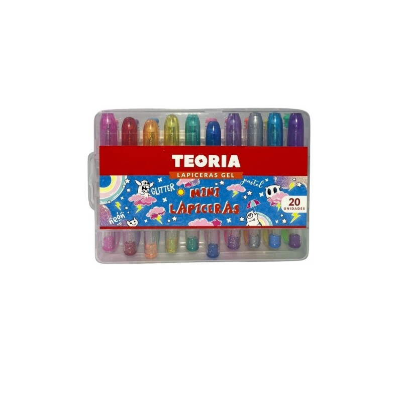 Lapiceras Gel Mini Teoria x20 en Estuche – Colores Surtidos LAPICERA GEL MINI TEORIA ESTUCHE X20