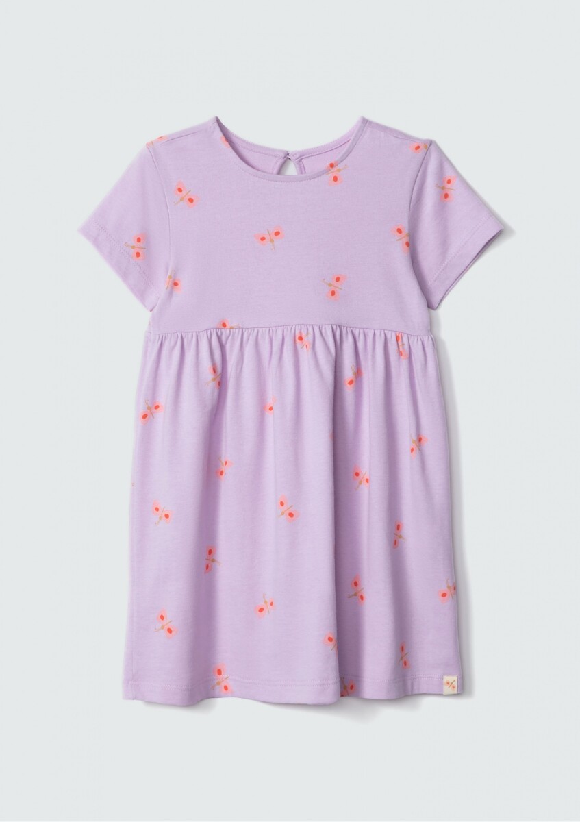 VESTIDO INFANTIL ESTAMPADO - LILA 