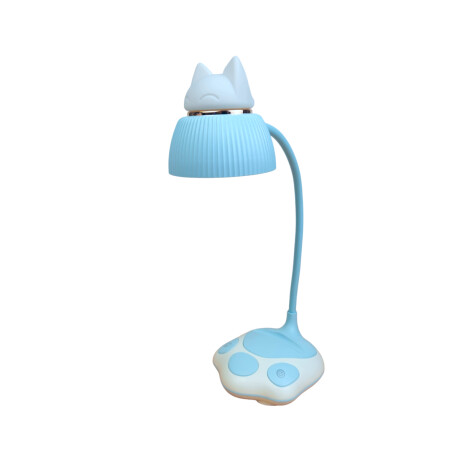 Veladora portátil gatito para escritorio Celeste