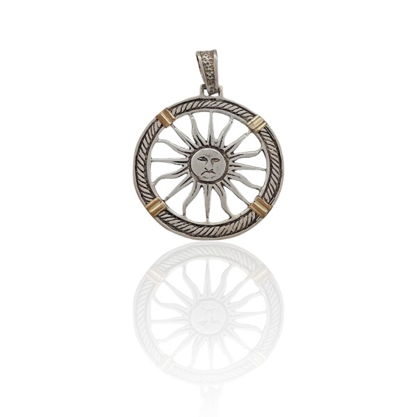 Dije Colgante Sol-Plata 925 y Oro- Sin piedra- CP5071 sinpiedra