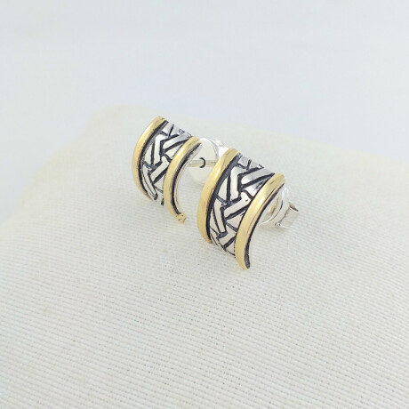 Caravanas de Plata 925 con Doublé de Oro 18 kt y perno a presión Modelo Mariposa