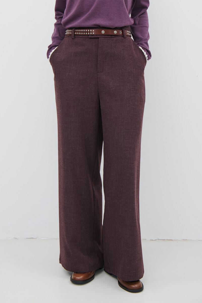 PANTALON MELANGE BURDEOS