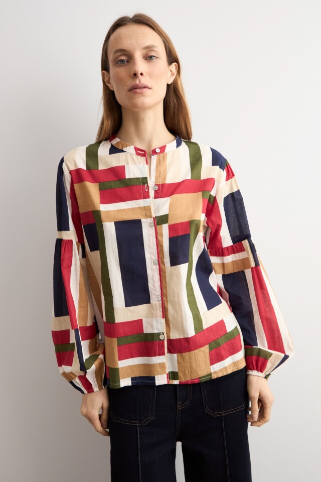 Camisa estampa Geométrica multicolor