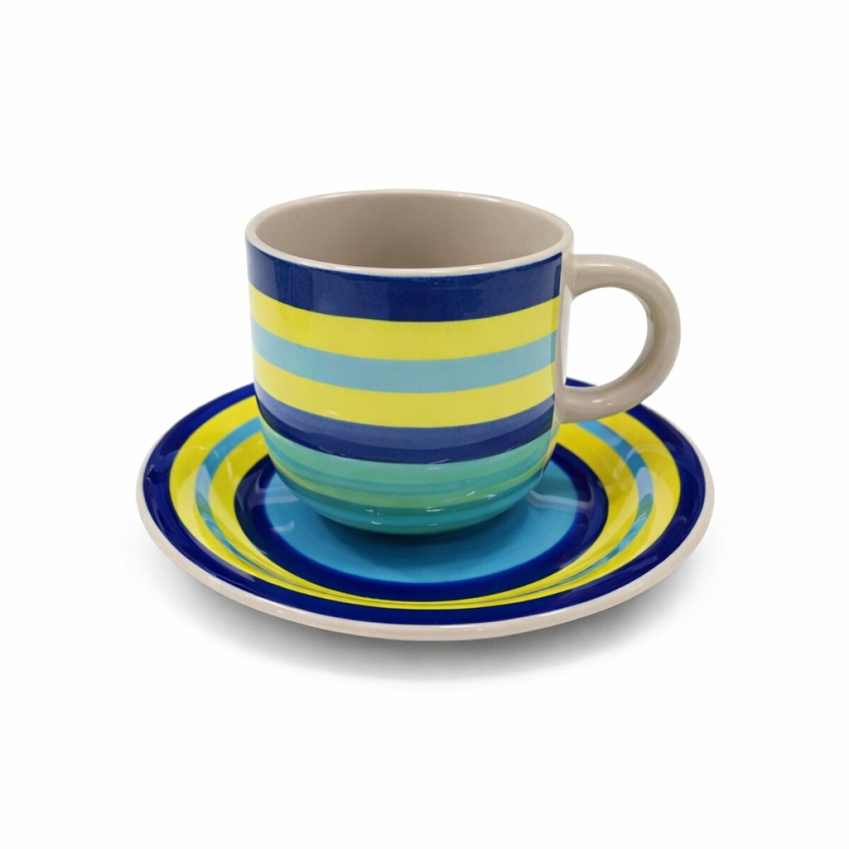 TAZA CON PLATO HANDPRINTED 