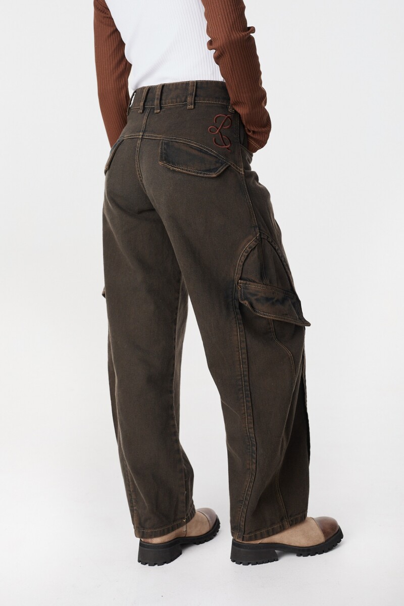 Jean Task Marron Washed