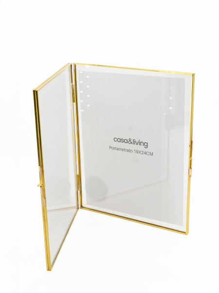 PORTARRETRATO DOBLE METAL DORADO