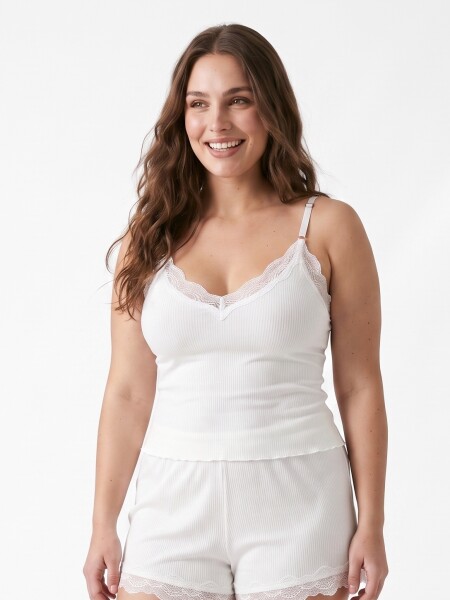 PIJAMA SET RIB BLANCO