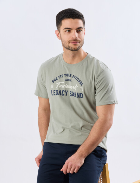 REMERA ESTAMPADA DE ALGODÓN Pistacho