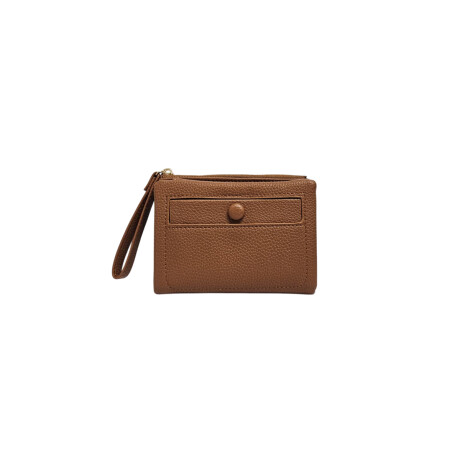 Billetera tarjetero cuerina con colgante - 11x14cm Marron