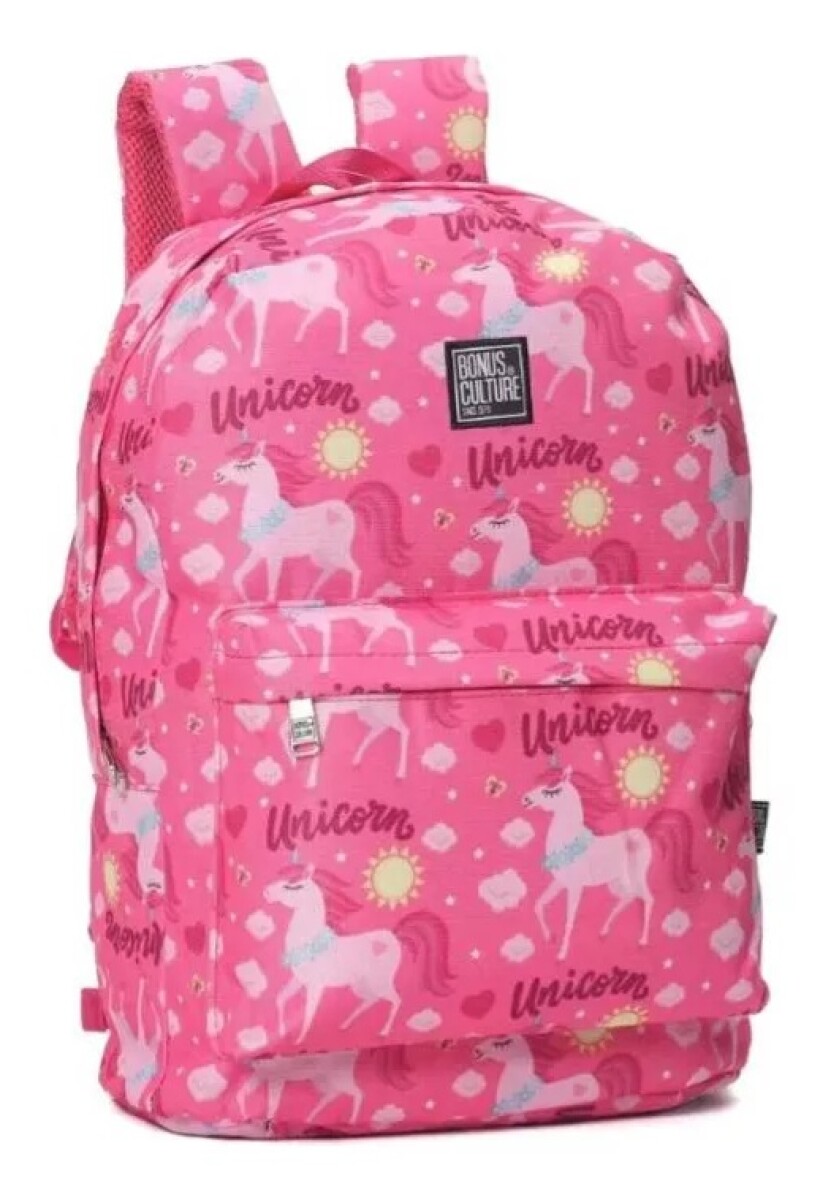 Mochila Bonus® Culture 1 cierre con bolsillo al frente unicornio 