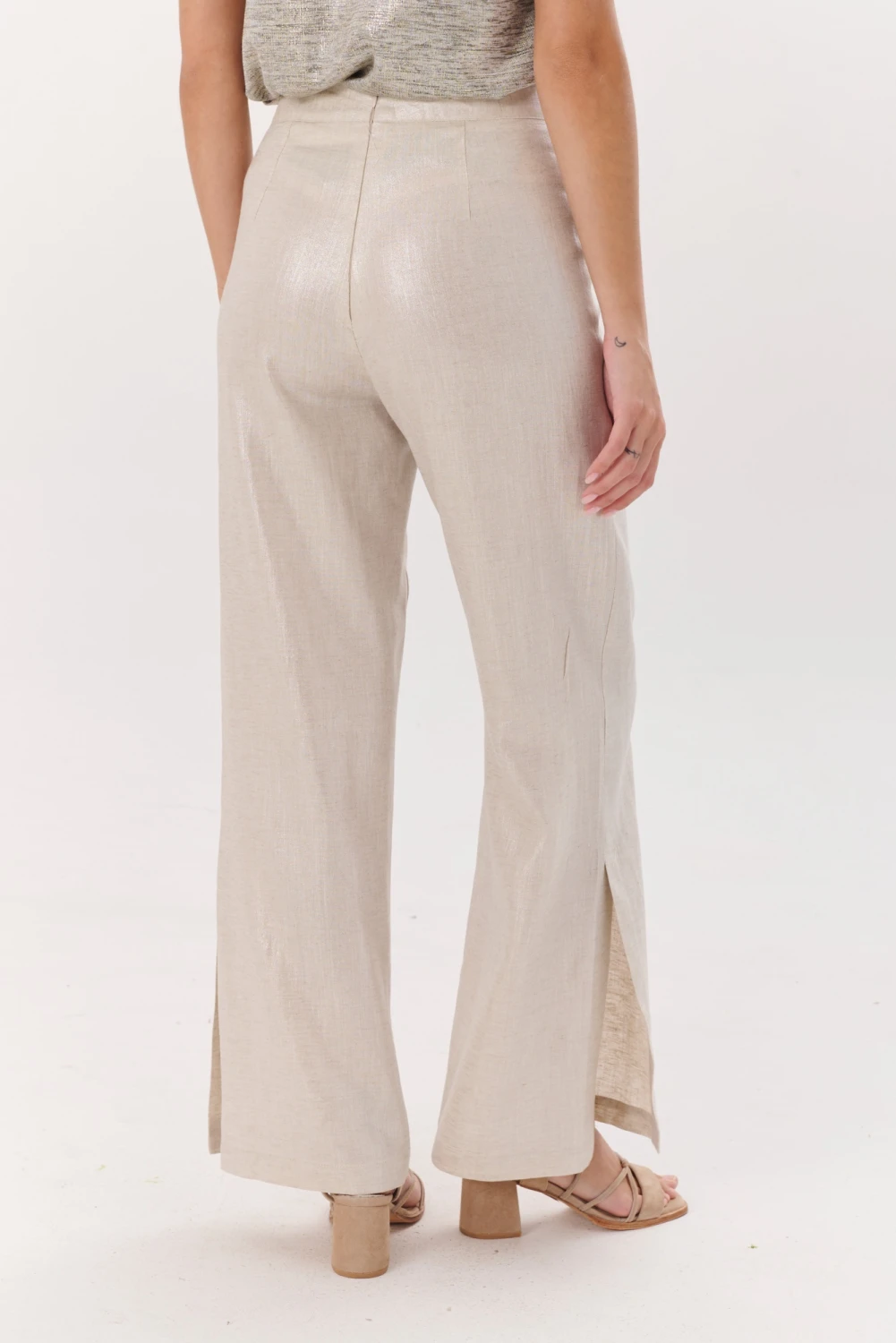 PANTALON LINO FOIL plateado 2