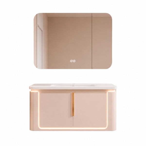 CONJUNTO DE BAÑO HABITARE MODELO LD-5078-80M / MUEBLE + ESPEJO C/ LUZ LED - 80 cm Conjunto De Baño Habitare Modelo Ld-5078-80m / Mueble + Espejo C/ Luz Led - 80 Cm