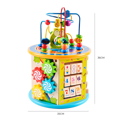 Juego Madera Cubo Multifunción 8 Juegos Didáctico Jug019008