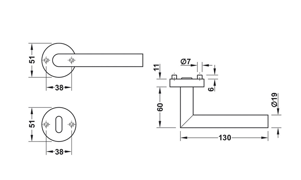 Manija para puerta Sandra 903.81.864 oval Manija Para Puerta Sandra 903.81.864 Oval