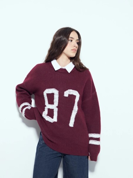 BUZO P.CAKE VARSY 87 BORDO