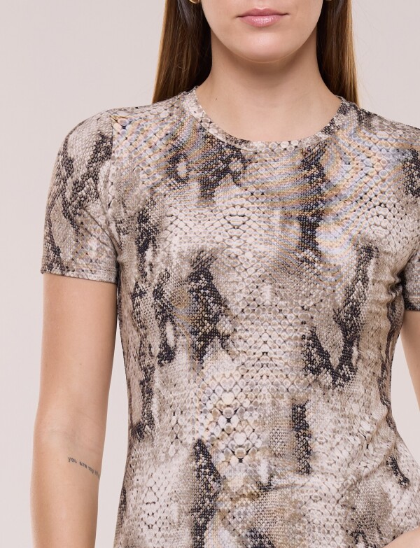 Remera Printed MULTI/MARRON