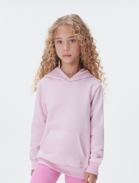 BUZO BÁSICO INFANTIL CON CAPUCHA ROSA