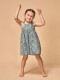 Vestido Talle Alto Con Estampado De Flor Azul Pato