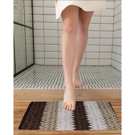 Alfombra De Baño Amalfi Antideslizante Estampada 40x60cm Marrón
