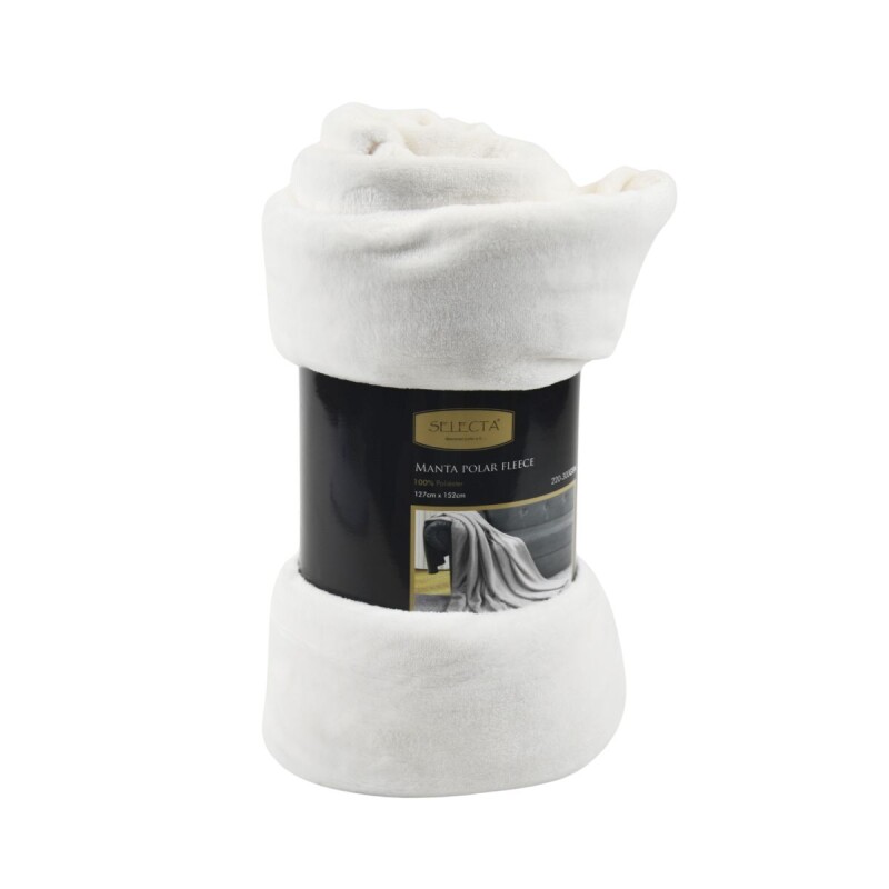 Manta polar Fleece 1 plaza 127x152 cm BLANCO