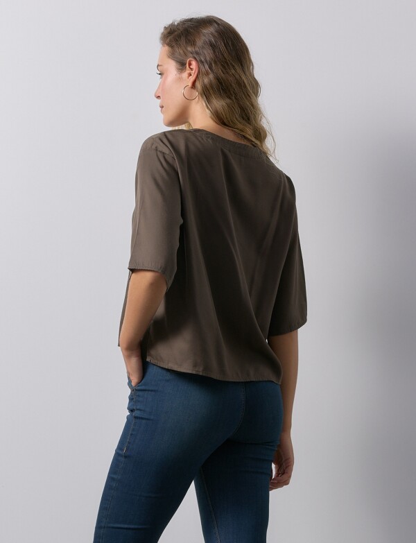 Blusa Lyocell MARRON