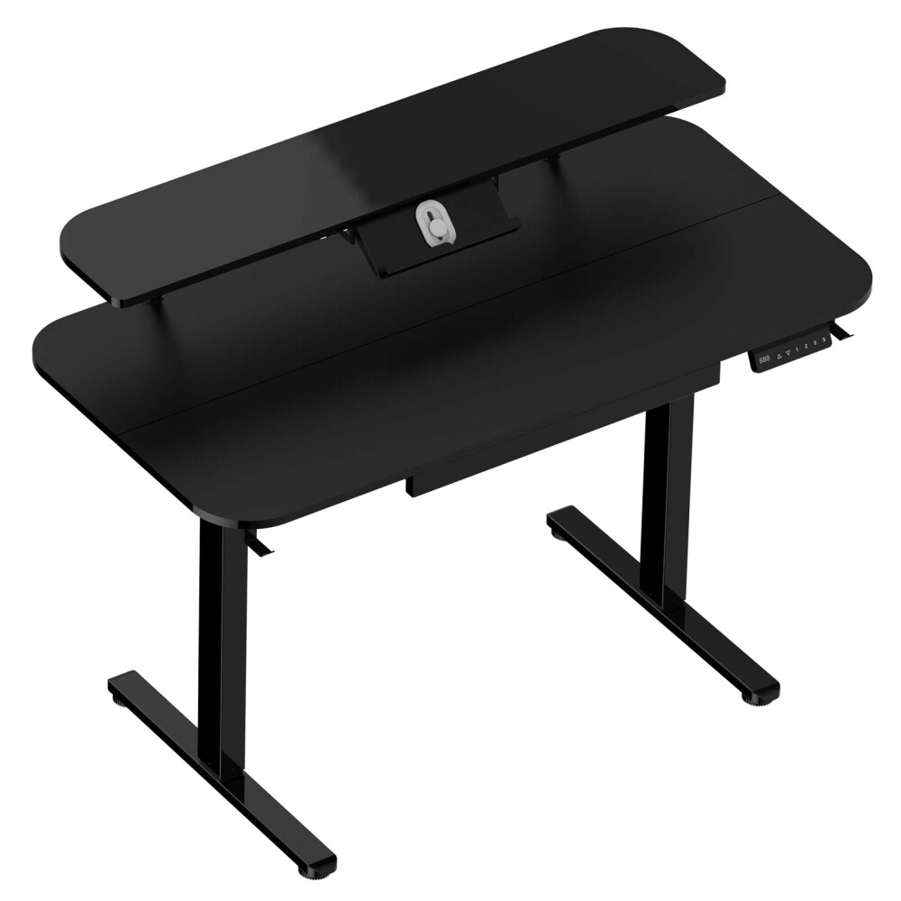 ESCRITORIO REGULABLE METAL-Y-MDF NEGRO AILERON