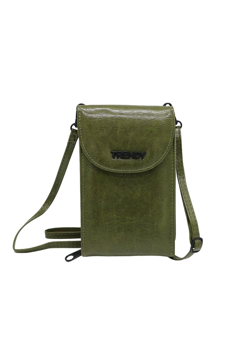 Billetera con correa desmontable Verde