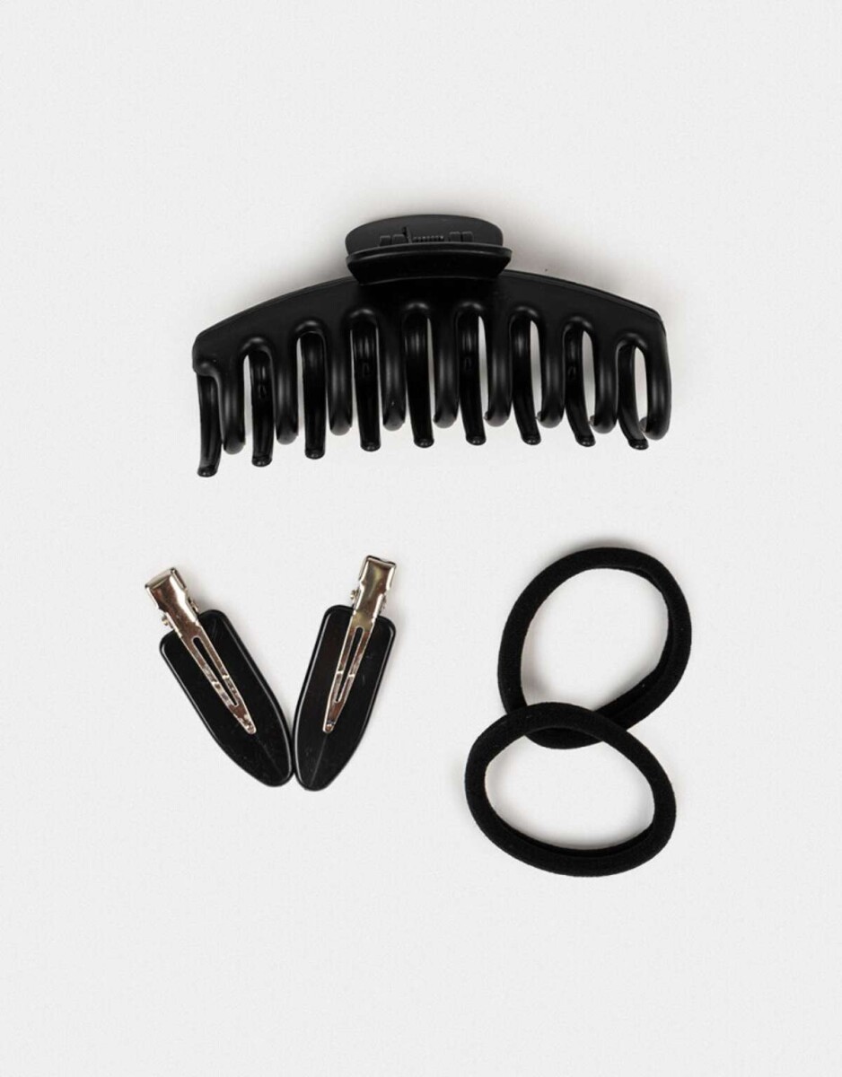 Set De Accesorios De Pelo - Negro 