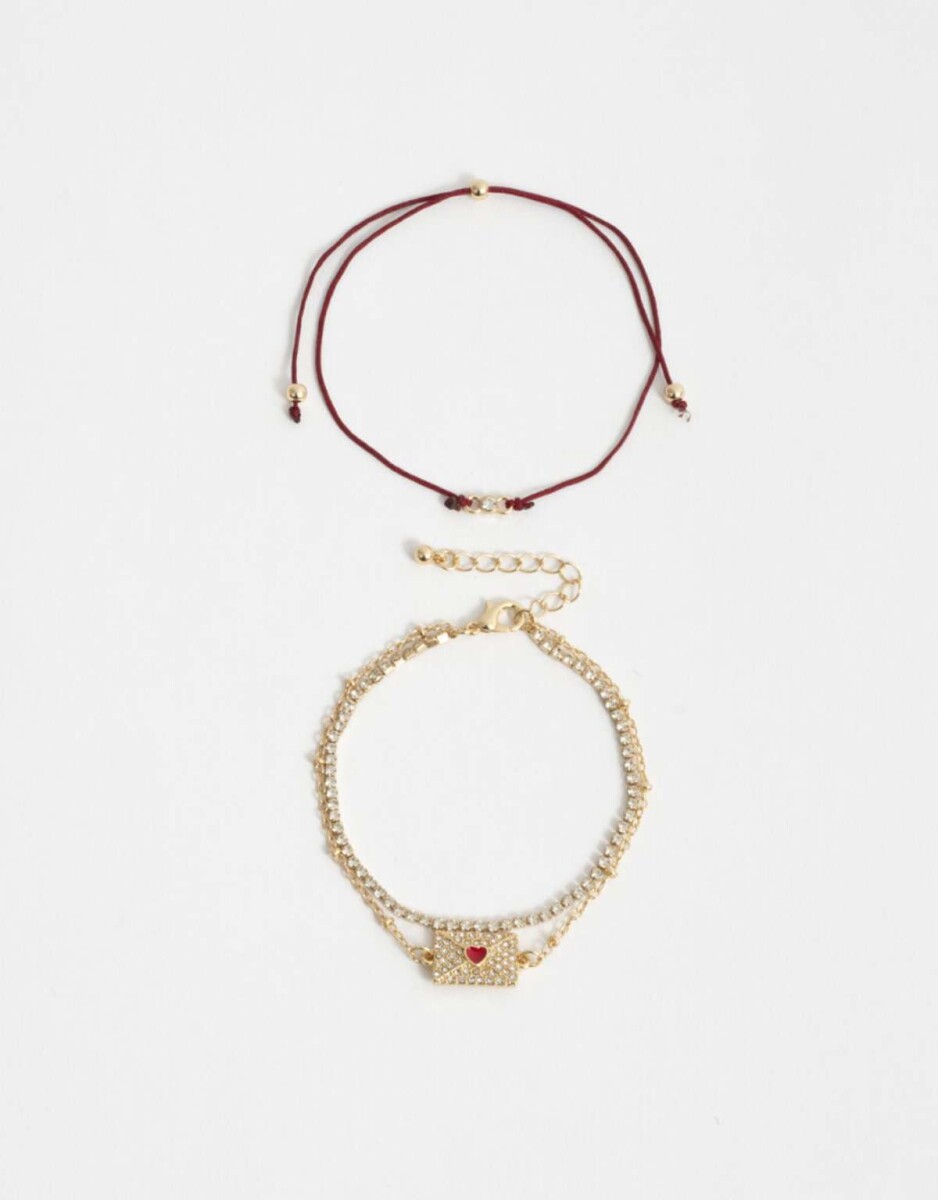 Set De Pulseras Flexibles - Dorado 