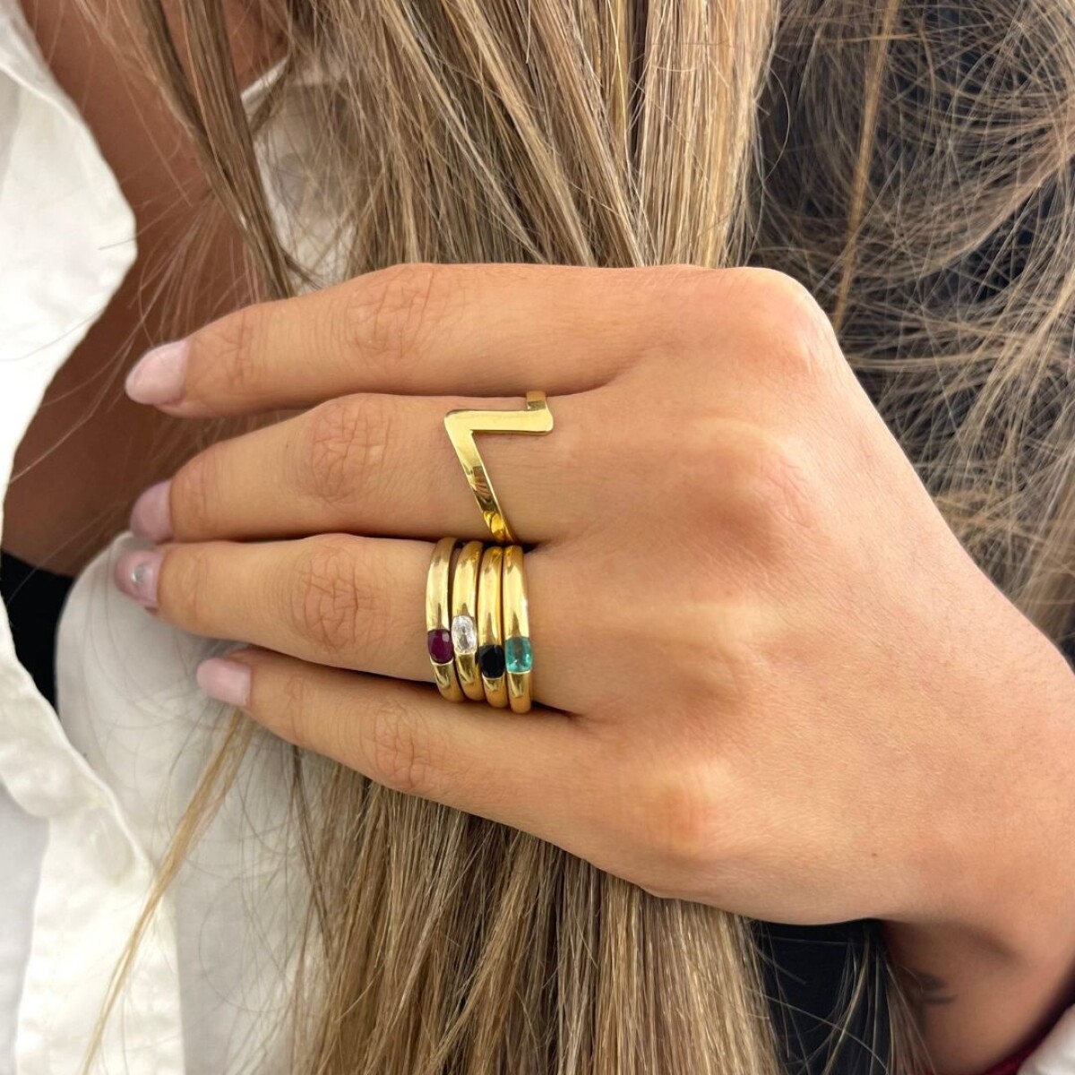 Anillo Zig Zag - Oro 18k 