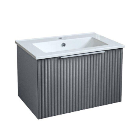 MUEBLE BARTOLI EN MDF LAQUEADO GRIS MATE C/ CAJON Y BACHA 61 x 39.5 x 38 cm GAMAS DE GRIS