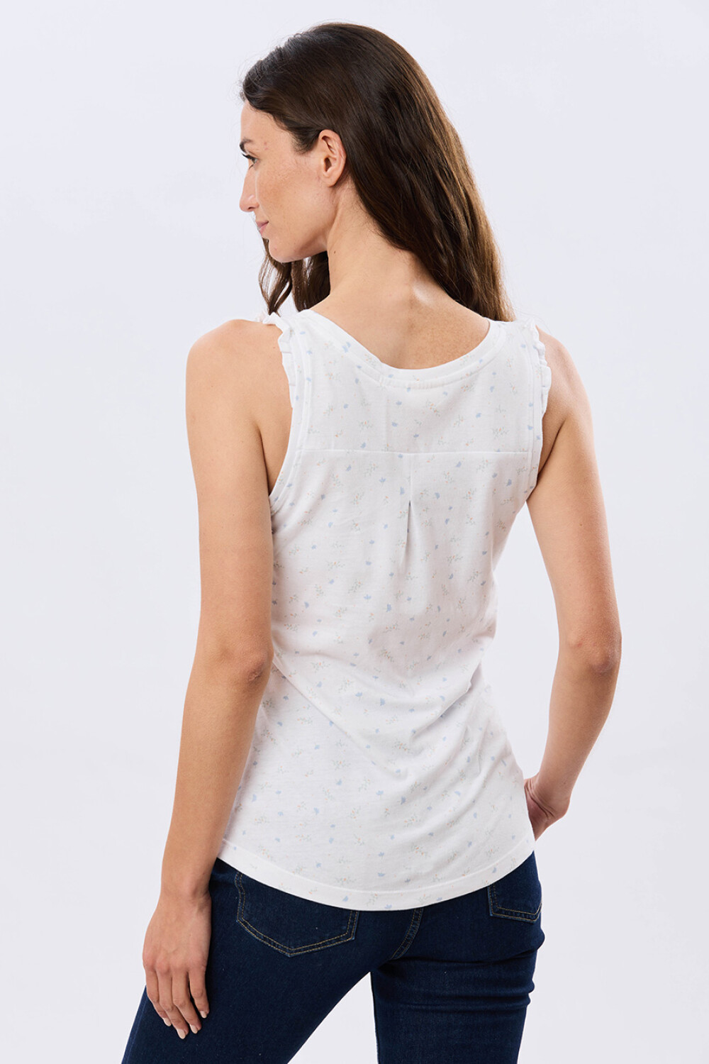 MUSCULOSA ALGODÓN CON VOLADOS Blanco