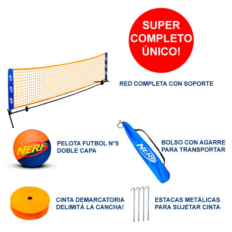 Set Nerf Red Fútbol Tenis Playa+ Pelota+ Bolso + Acc Set Nerf Red Fútbol Tenis Playa+ Pelota+ Bolso + Acc
